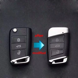 MQB Car Modified Remote Key Shell for VW Golf Jetta Tiguan Polo for Superb Octavia Yeti Fabia Key Case for SEAT Remote Key Case