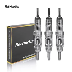 Flat Disposable Sterilized Tattoo Needles Permanent Makeup Pen Machine Flat Needles Tips for Eyebrow Lip Microblading Supplies