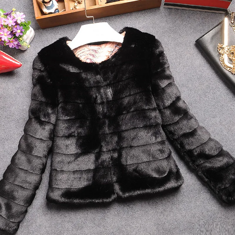 women winter coat grass fur jackets for women faux fur coat leather jacket fur women large size Stripes artificial fur coat