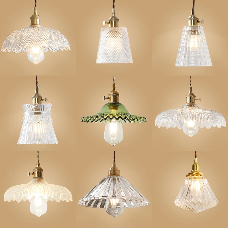 

Nordic Light Lighting Brass Glass Hood Small Chandelier is Suitable For Cafes Living Room Restaurants