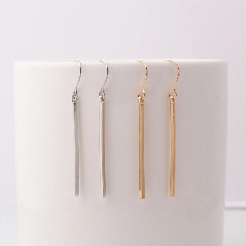 Gold Color Metal Women Hook Earrings Silver Color Dangle Earrings Female Small Earrings brincos oorbellen Simple Ear Jewelry