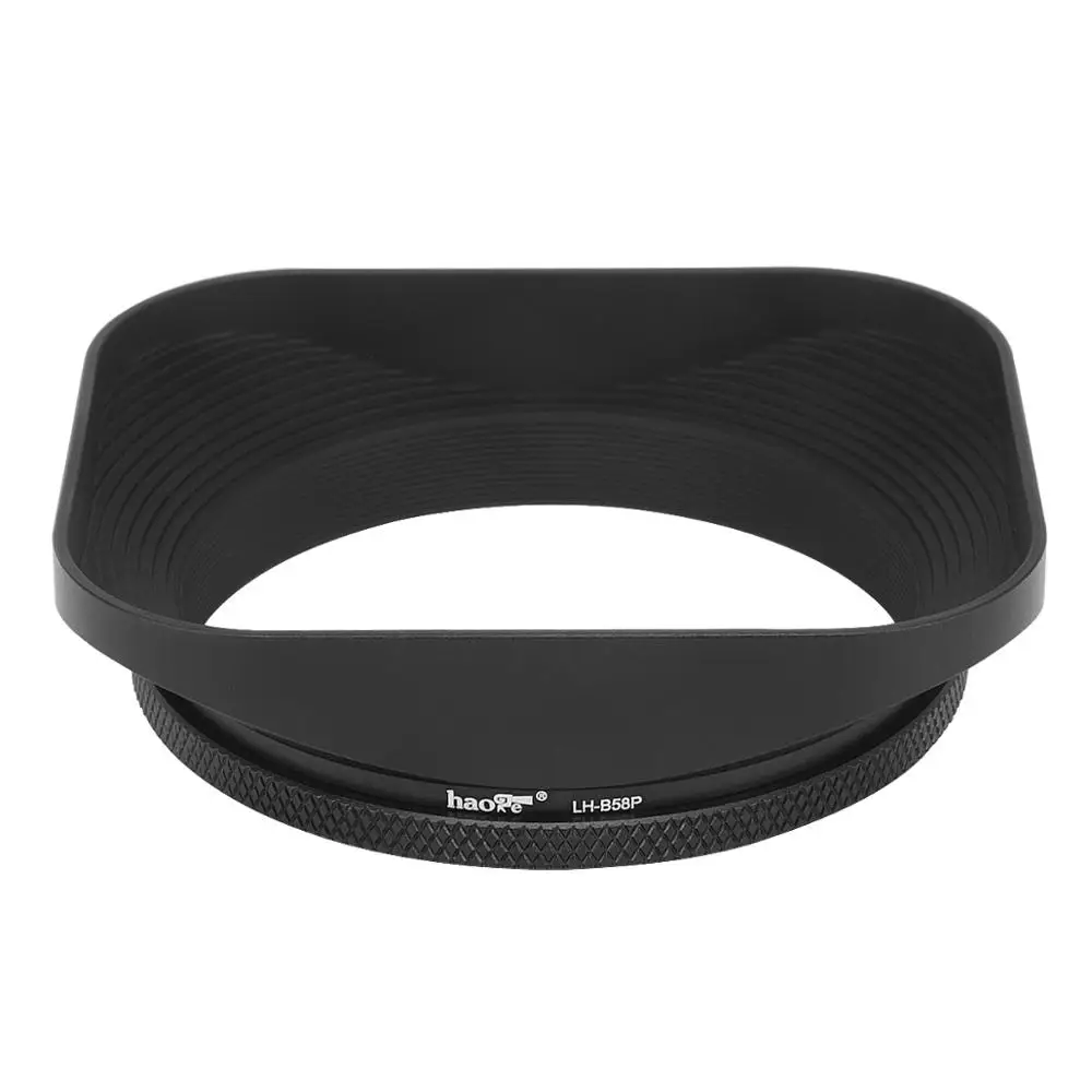 Haoge 58mm Square Screw-in Lens Hood for Leica Rangefinder Camera with E58 Lens Black