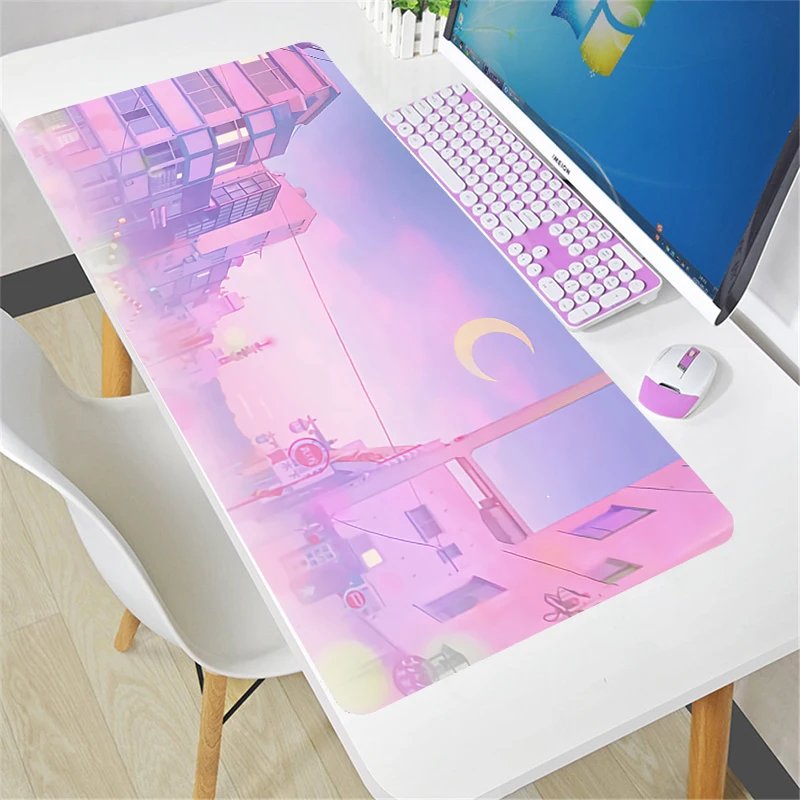 

Pink Sailor Moon landscap Mouse Pad Large alfombrilla XXL PC Computer Desk Mat Gamer Keyboard Table Gaming Accessories Mousepad