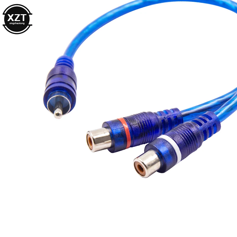 1PC Car MP3 Audio Cable RCA 1 Male To 2 Female Y Splitter Cable Adapter Audio Signal Connector For Car AUX Amplifier