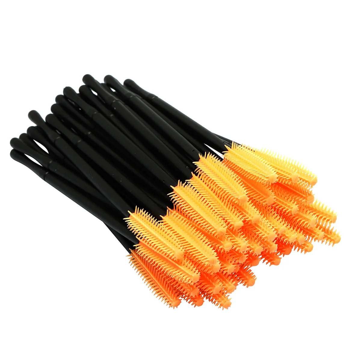 50 Pcs/Set Six Colors Disposable Mascara Wands Mini Lashes Brushes Mascara Applicator  Micro Spoolie Brushes for Eye Lash