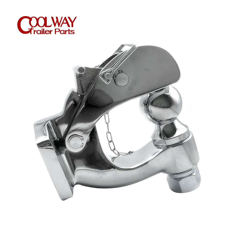 Pintle Hook Chrome Hitch With 50mm/2 Inch Ball Towing Heavy Duty 5 TON Car Towbar RV Parts Camper Caravan Motorhome Accessories