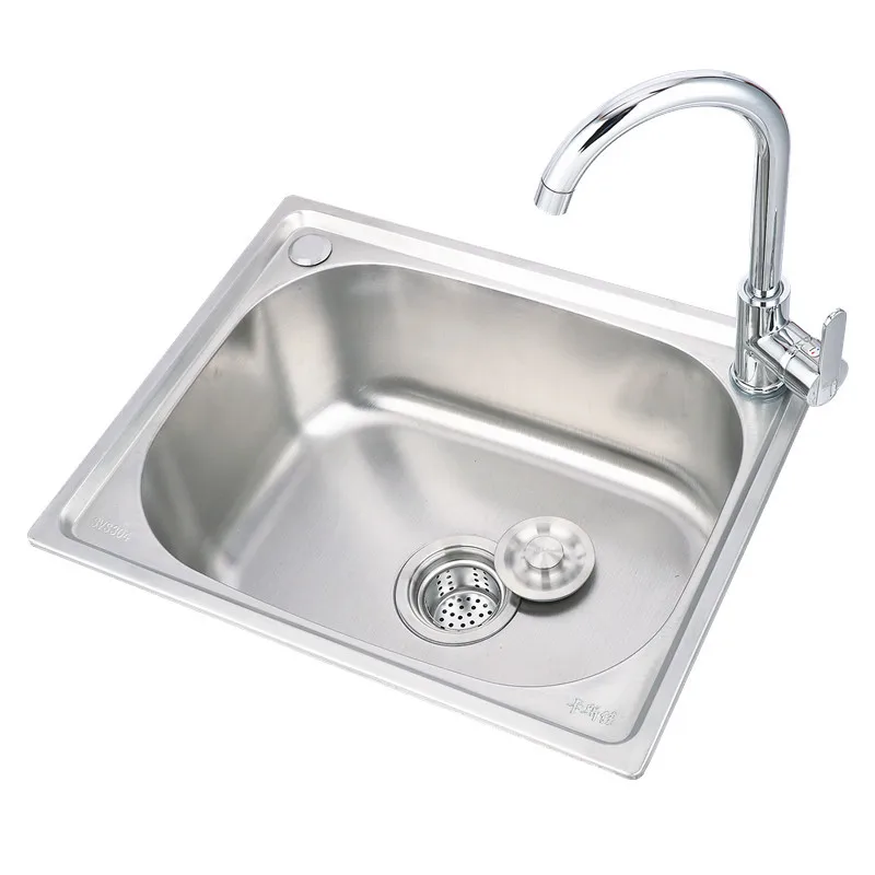 2022 Thickened Sink 304 Stainless Steel Sink  Kitchen Sink Single Sink Basin Sink Single  Large Single Slot Set WY5