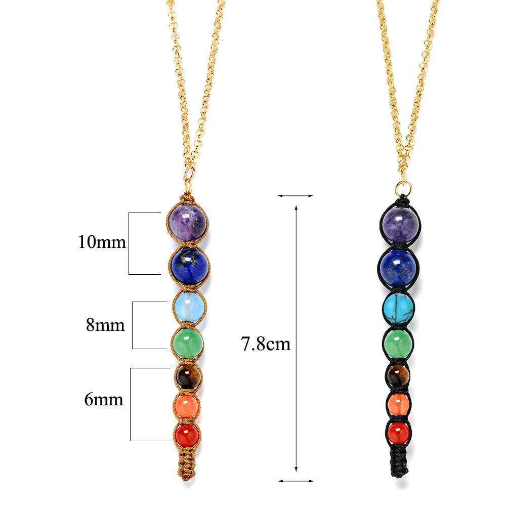 1PC New Multicolor Lava 7 Chakra Healing Balance Beads Necklace Women Reiki Spiritual Yoga Jewelry Pendant Necklace