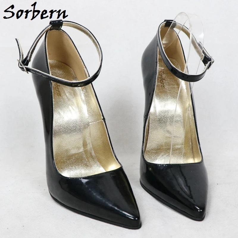 Sorbern décolleté con cinturino alla caviglia bianco scarpe da donna tacchi a spillo tacco alto 16Cm punta a punta vera pelle scarpe personalizzate