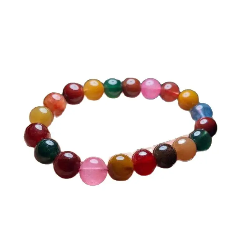 Color single circle bracelet crystal ball beads bangle natural Gemstone bracelet reiki Healing gift