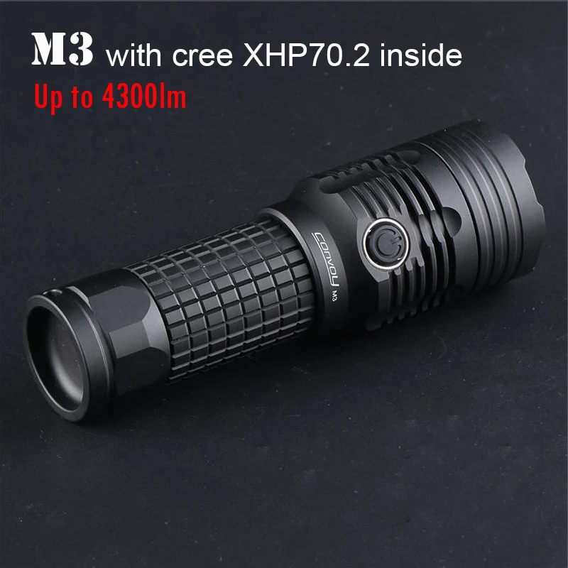 

Convoy M3 with Cree XHP70.2 4300lm Linterna LED Flashlight Most Powerful Temperature Protection 18650 26650 Torch Flash Light