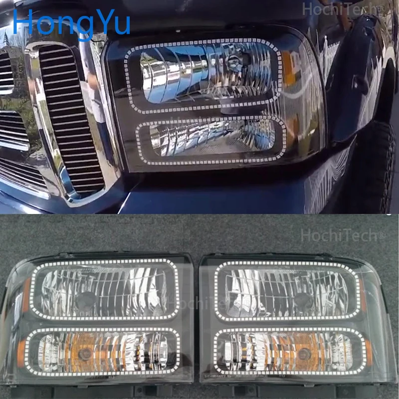 For Ford F-250 F250 2005 2006 2007 RGB Multi Color LED Angel Eyes  Rings Kit