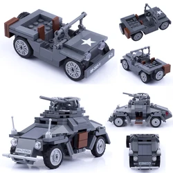 WW2 Building Blocks Car Military Off-road Vehicle German Sd Kfz 222 Armored Car MOC Compatible Solider Figures Gifts For Kids