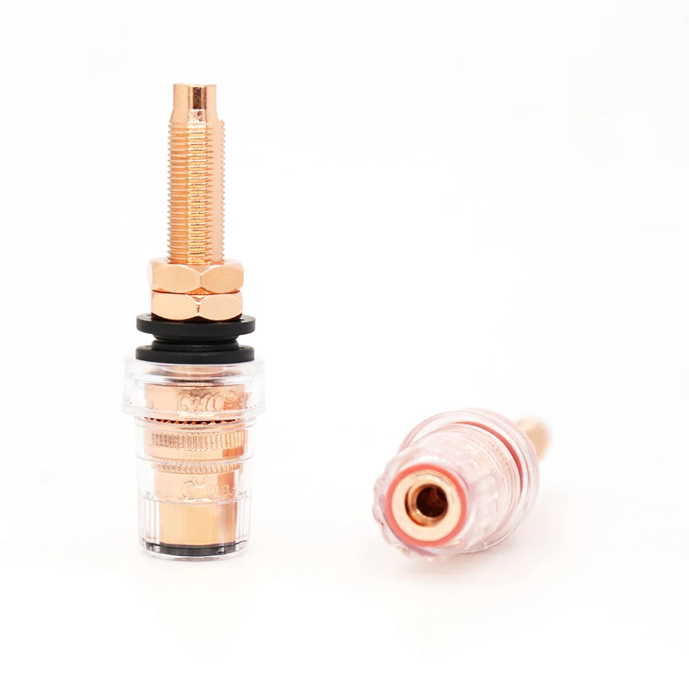 Hi-End Eutectic Long Style Binding Post Red Coppper plated Speaker Amplifier Binding Post Terminal