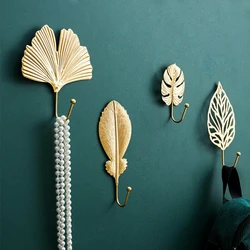 Nordic Wall Hooks for Hanging Clothes No-punch Wall Hanger Coat Key Hook Iron Art Wall Decorations Creative Home Storage