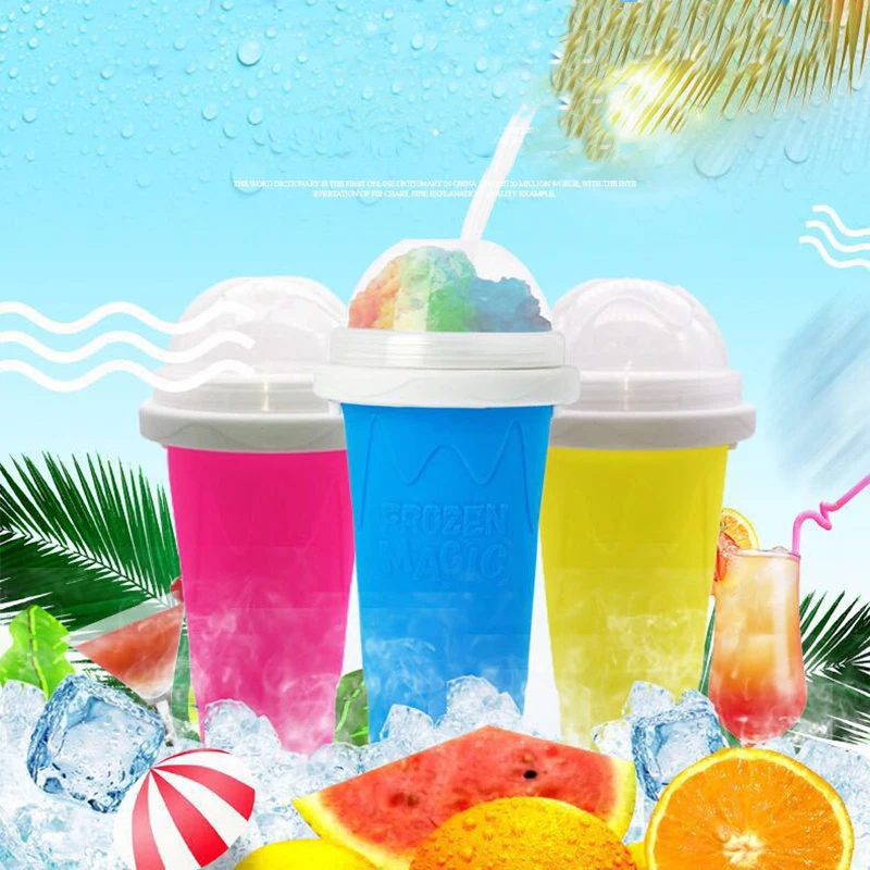 

Silicone Quick-frozen Ice Cream Maker Squeeze Cup DIY Homemade Squeeze Quick Cooling Cup Milkshake Bottle Smoothie Cup