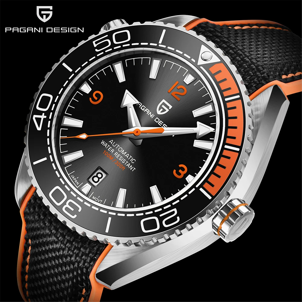 PAGANI DESIGN New Ceramic Bezel men mechanical wristwatches Fashion Sapphire Glass Waterproof Watch Seiko NH35A Automatic Watch