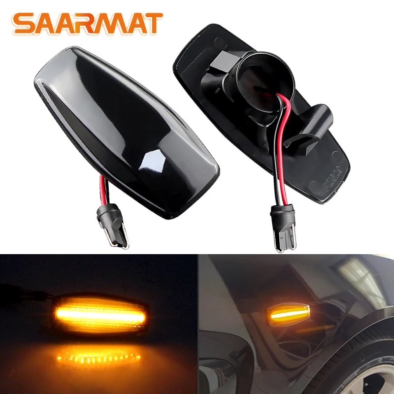 

2pcs Smoked Sequential Amber Led Side Marker Turn Signal Light For Hyundai Sonata Pre-facelift Tucson Elantra Tiburon i10 Coupe