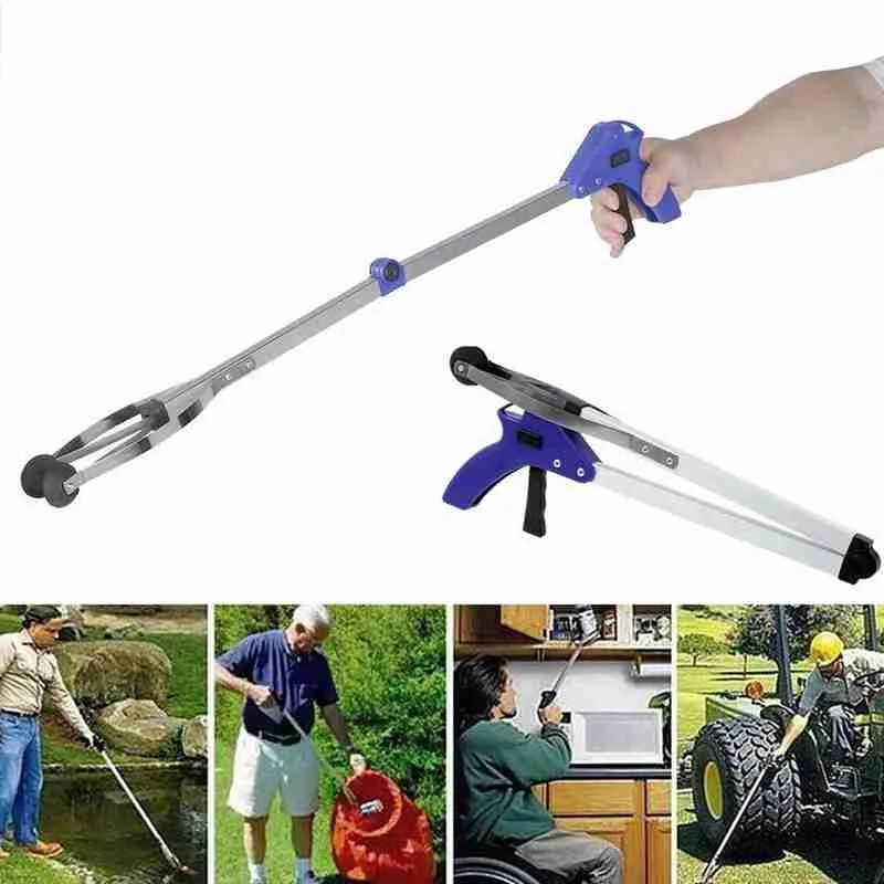 1pc Foldable Garbage Pick Up Tool Grabber Reacher Stick Reaching Grab Extend Reach Folding Grabber Pick Up Tool
