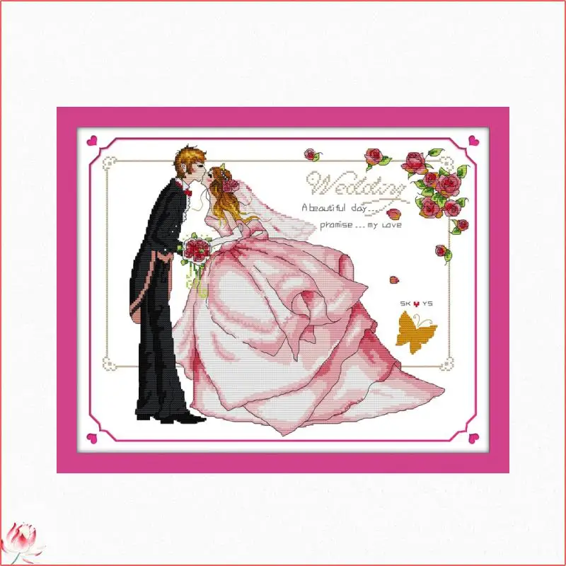 

Романтический свадебный набор для вышивки крестом 14CT 11CT холст DIY персонаж узор рукоделие набор для вышивания украшение дома живопись
