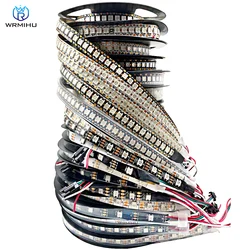 DC5V WS2812B 5m/Roll 30/60/144led/m nero/bianco PCB IP30/IP65/IP67 5050RGB indirizzabile individualmente Smart led pixel strip light