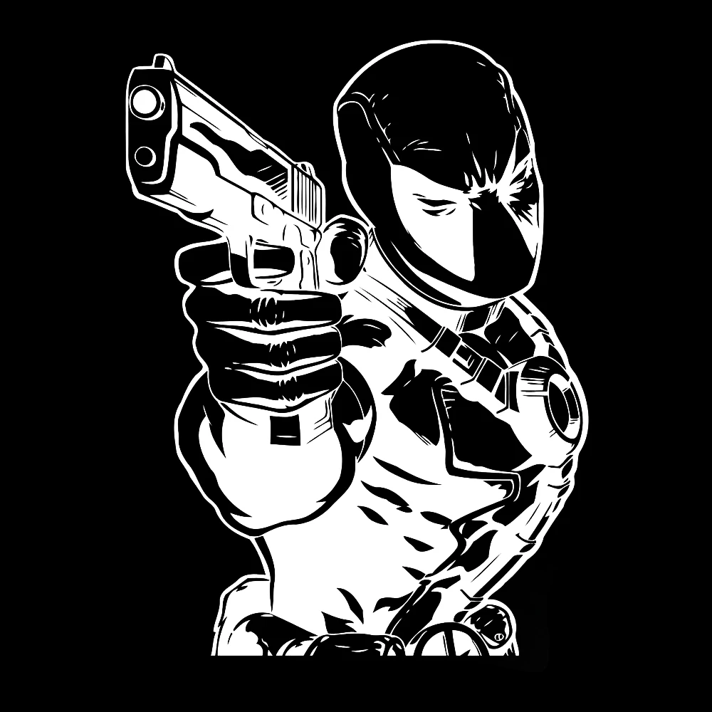 Gun Superhero Comics Wall Stickers Deadpool Wall Decal Vinyl Sticker Home Kids Room Decorations Bedroom Garage Murals P658 - view 2