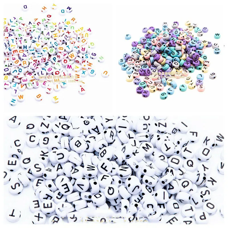 

Free Shipping 4*7mm Flat Coin Round Shape Water Washing Style Acrylic Letter Beads 3600pcs Plastic English Initial Alphabet