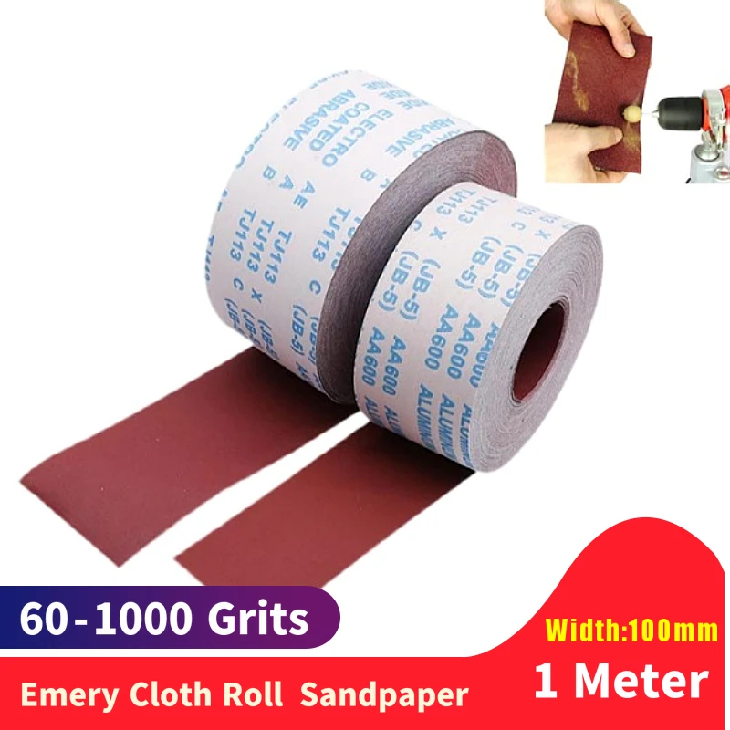 

1 Meter/roll 60-1000 Grit Emery Cloth Roll Sanding Sandpaper For Metalworking Dremel Wood Working Furniture Grinding Polishing