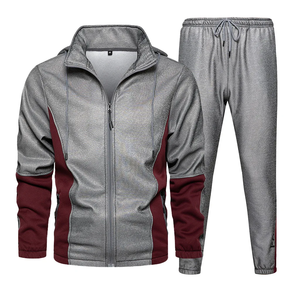 

Men Tracksuit Sweatsuit Sets 2020 New Autumn 2 Piece Zipper Jacket + Sweatpants Casual Tracksuit Men Sportswear Set Male Clothes