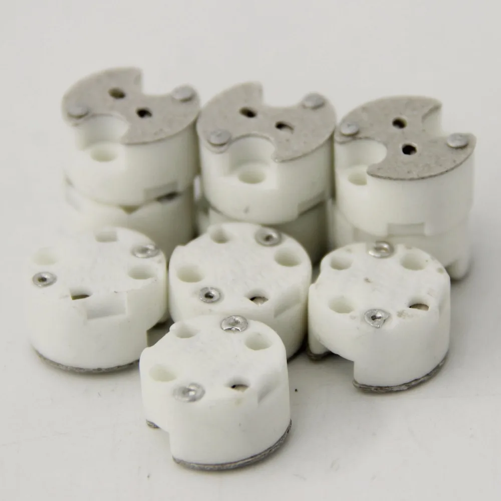 50pcs MR11 MR16 GU5.3 Halogen Pottery Porcelain bases,  Socket Ceramic Lamp Base LED