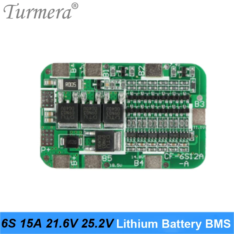 Turmera 2S 3S 4S 5S 6S แบตเตอรี่ลิเธียม Li-Ion 18650 เครื่องชาร์จ PCB BMS Protection Board สําหรับไขควงแบตเตอรี่ Lipo โมดูล ma