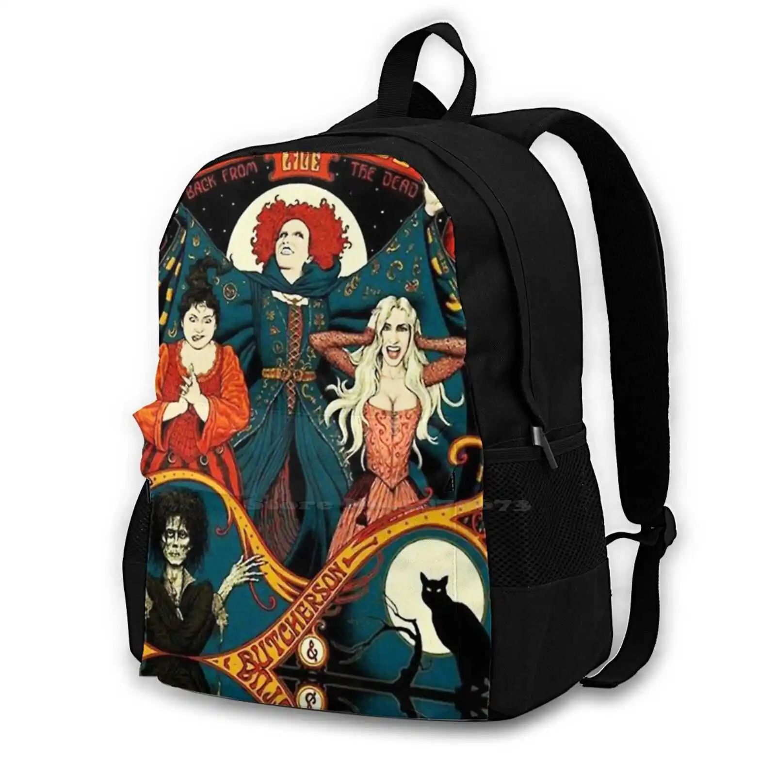 

Sanderson Sisters Hocus Pokus Pattern Design Bag Student'S Backpack Sandersonsisters Swag Salem Mass Sandersonwitchmuseum Mary