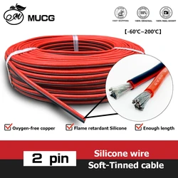 100m/roll 2 Pin Silicone wire Black Red Double Cable Very Soft Heat-resistant Electrical wires For Auto Car Battery UAV Inverter