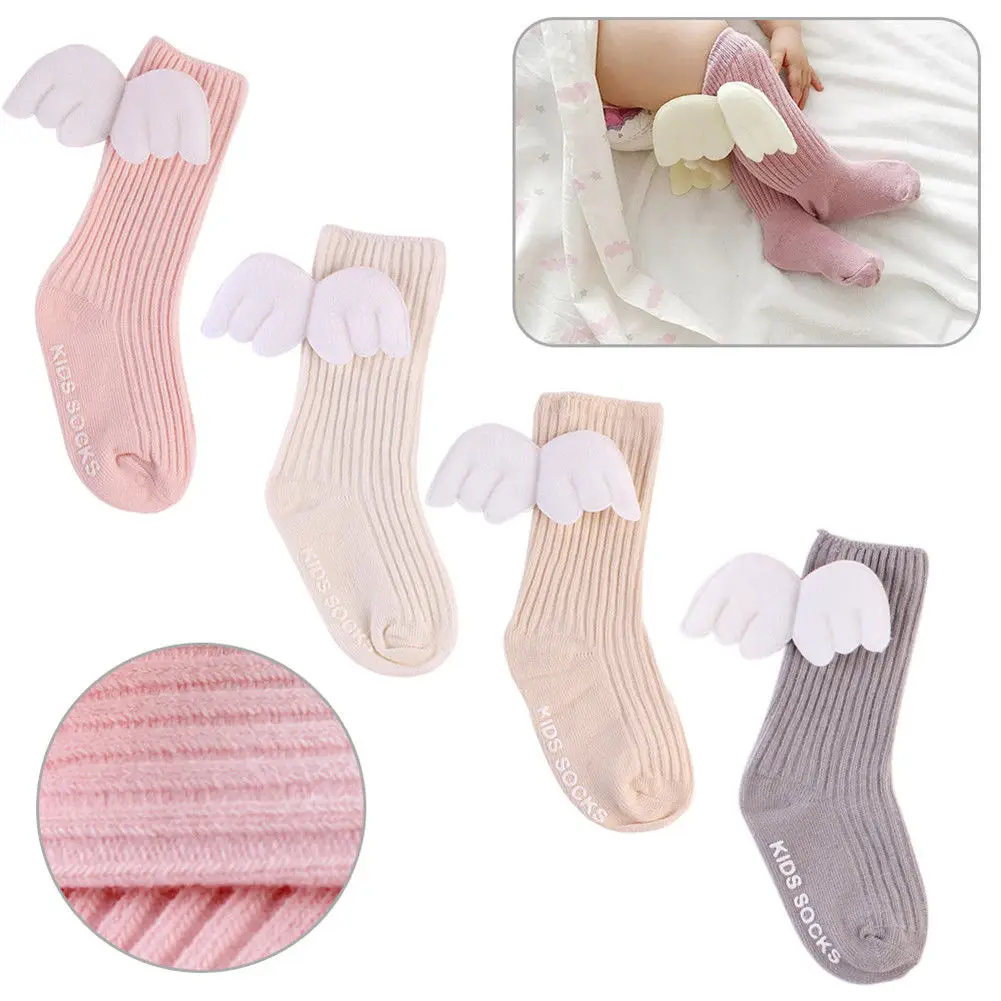 0-4Y New Baby Infant Kid Cotton Warm Angel Lovely Wing Stockings Newborn Knee Tight For Toddler Stockings