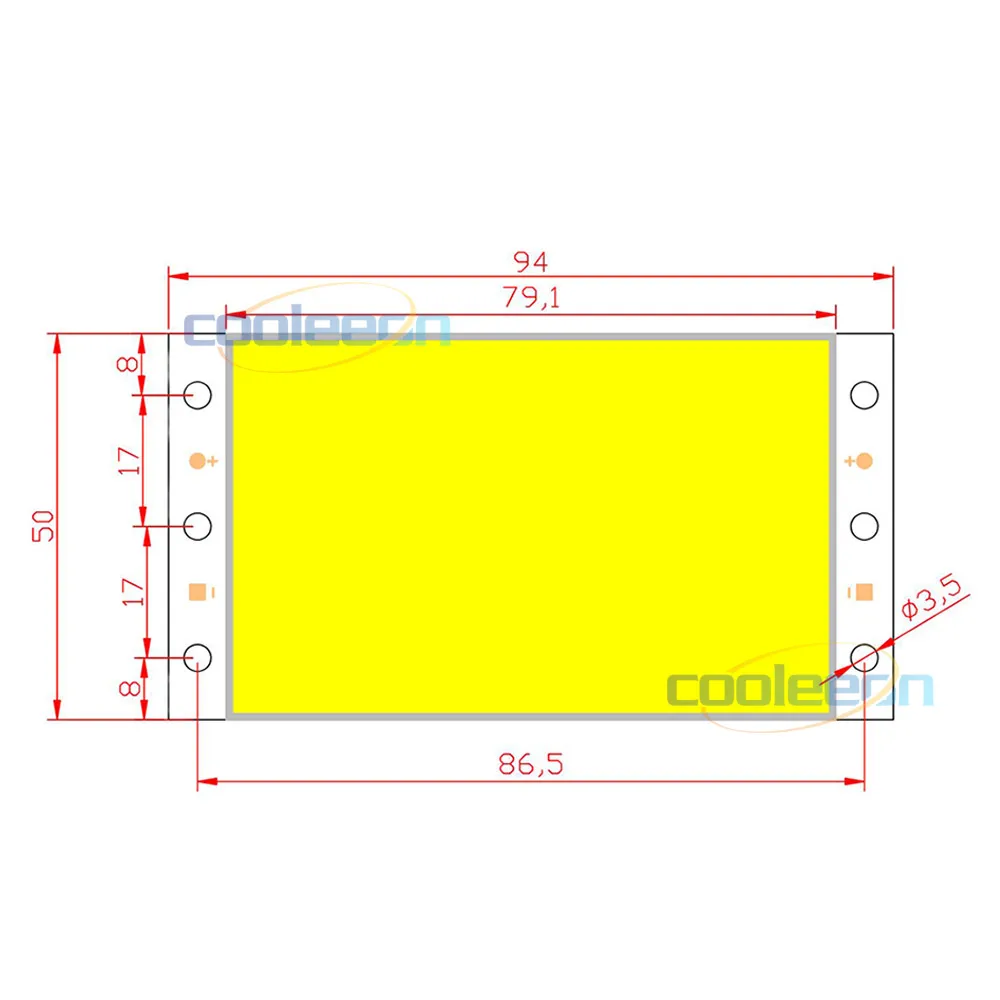 Dropshipping 94x50mm 12V 20W RA 90 CRI LED Light Panel COB Lamp Board for Desklamp Work Lights DIY White Color LED Matrix