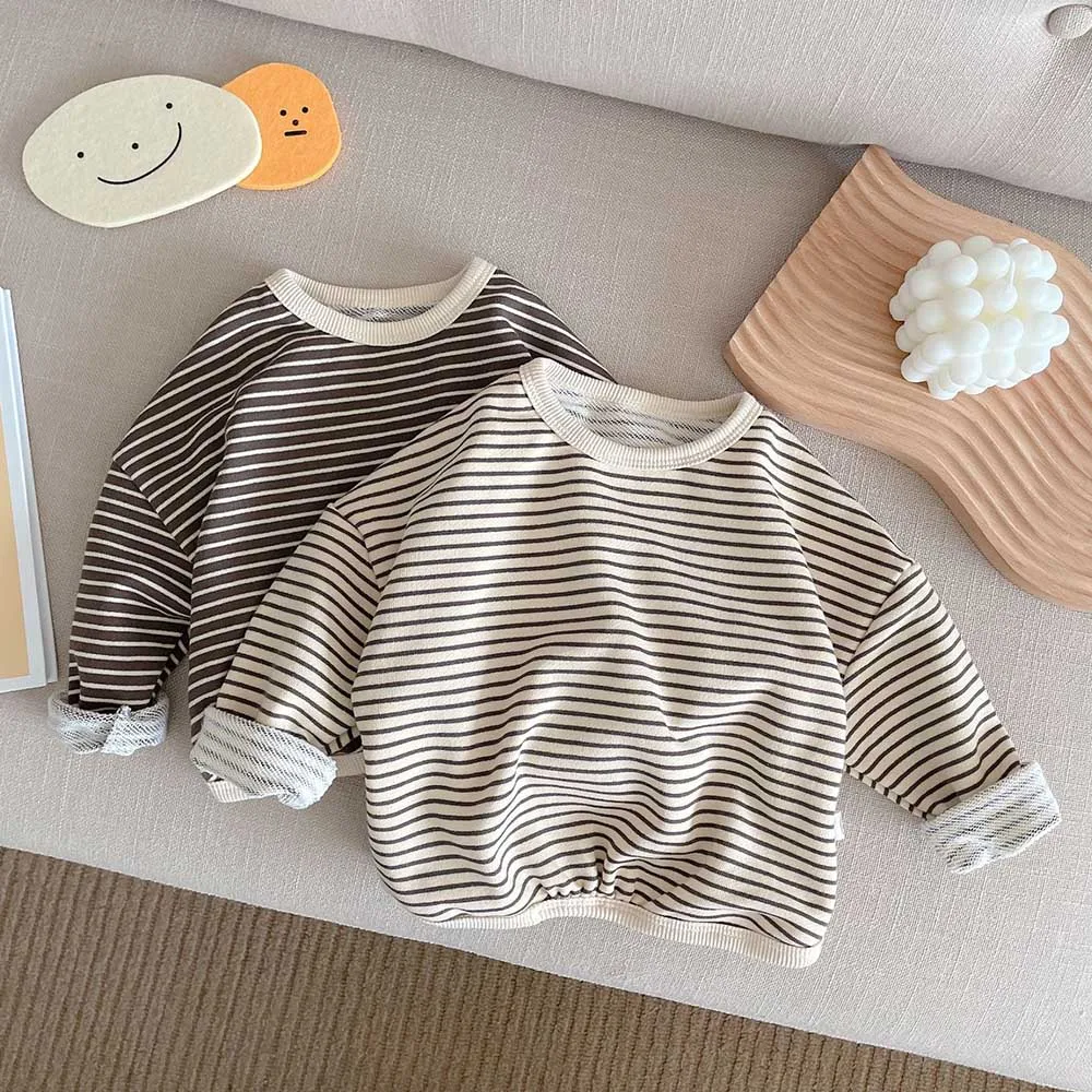 Halilo Boys Long Sleeve Tshirts Striped Cotton Spring Autumn Kids Tops Tees Casual Todler Clothes