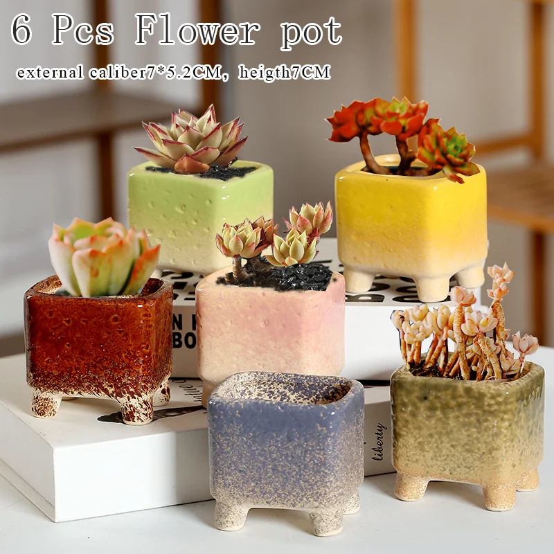 

Flower Pot Painting Succulent Pot Glaze Spraying Cactus Pot Plant Garden Ceramic Planter Pots Outdoor Garden Home