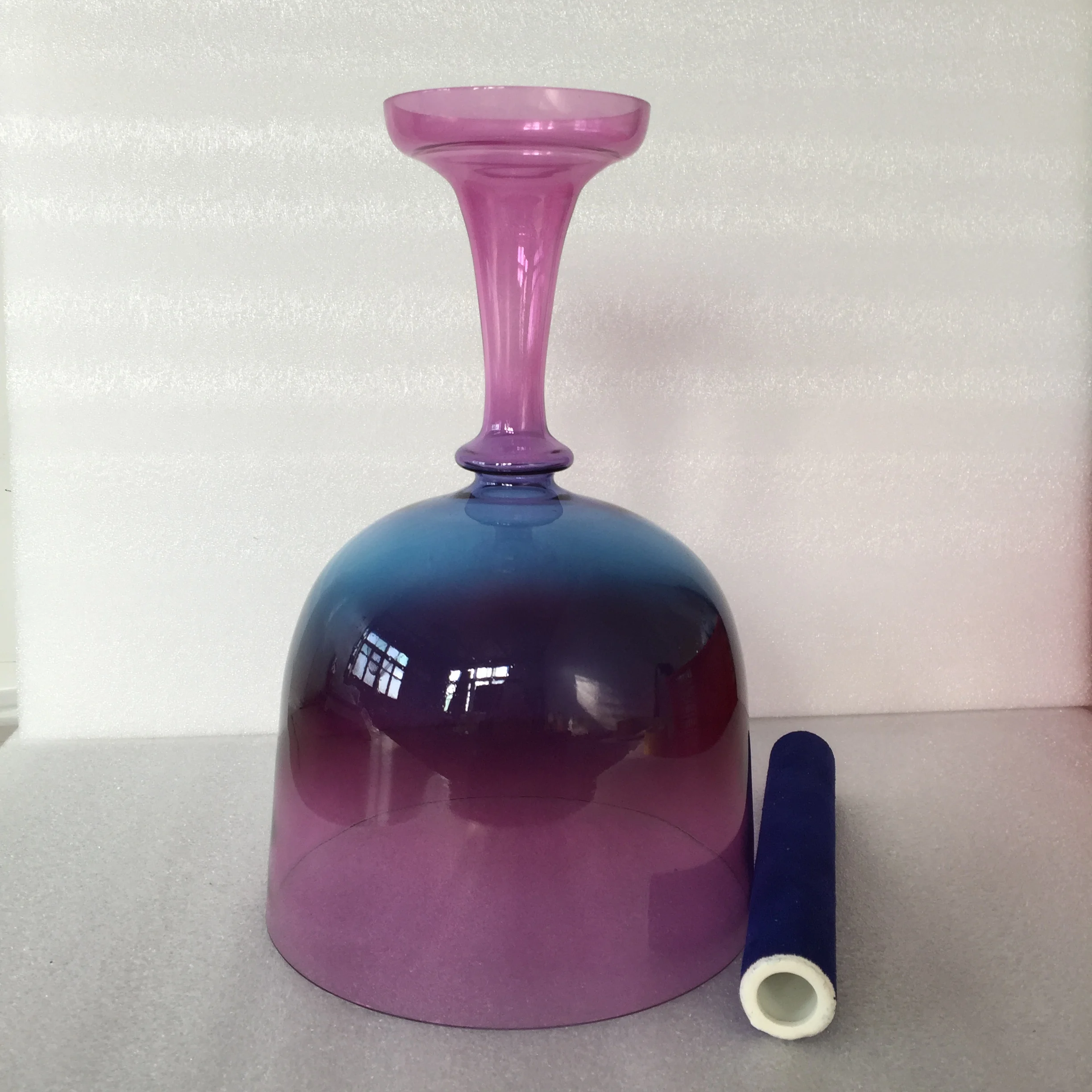 3rd Octave about 7 inch mixed color Crystal Singing Grail/chalice Perfect A note Third eye chakra in 432HZ Standard + a bag