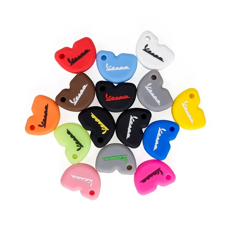 1PC Styling Silicone Rubber Key Case Cover for Vespa Enrico Piaggio GTS300 LX150 Fly 125 3vte Gts 200 250 Scooter Key Decoration