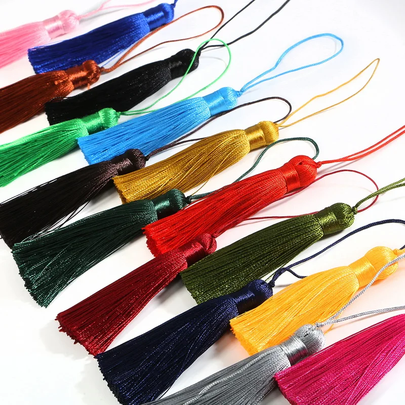 16 kolory 160mm Tassel kolorowe jedwabne Fringe wiszące wisiorek Craft frędzle dla DIY brelok do kluczy odzieży kurtyny akcesoria do domu