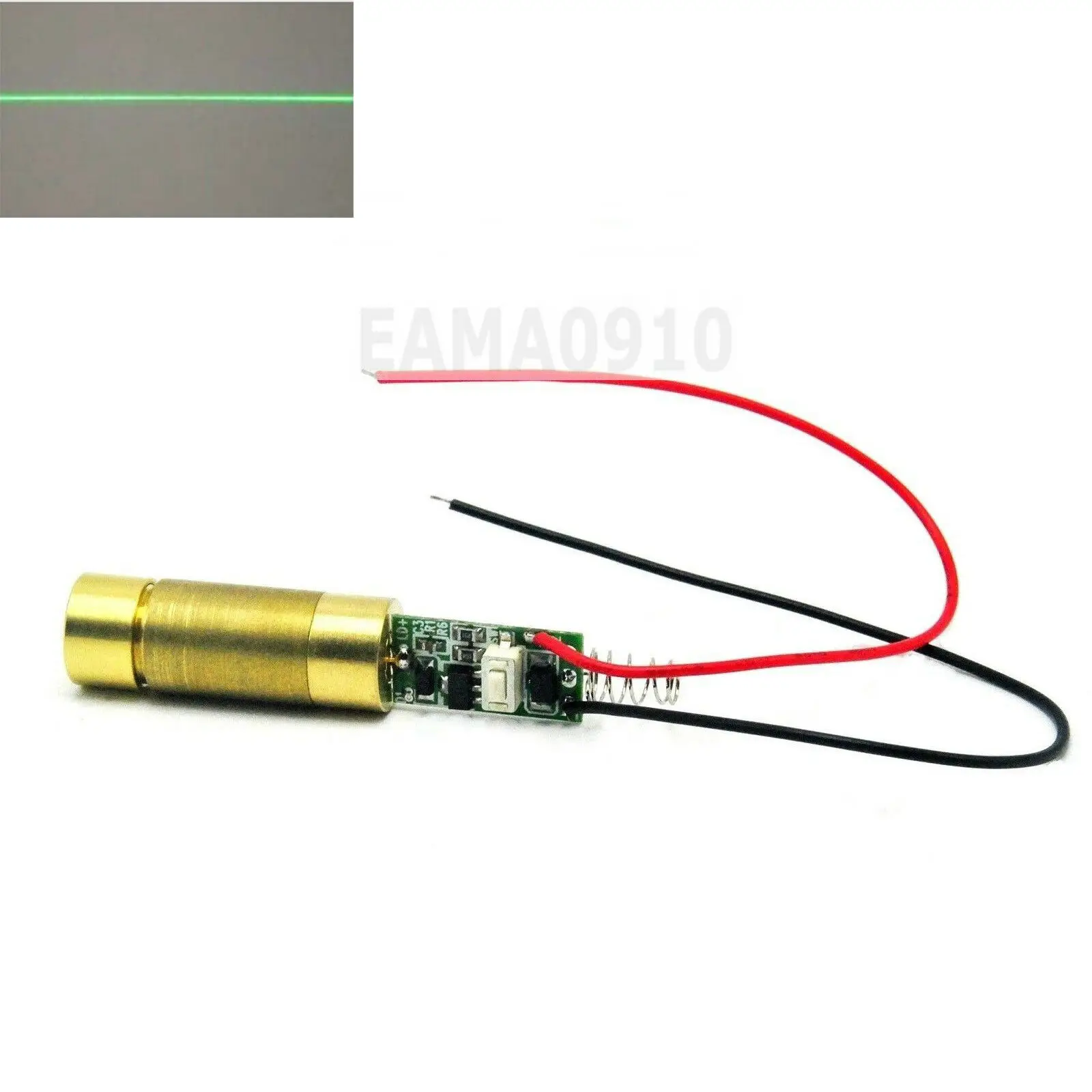 Nieuwe Messing Lijn 532nm 20Mw 3.0-3.7V 12*34Mm Groene Laserdiode Module W/Driver In