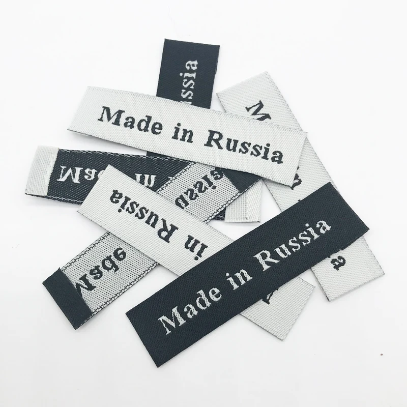 Made In Russia Origin Labels For Clothing Handmade Woven Tags Sew Fabric Label For Gift Diy Sewing Accessories