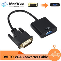 Full HD 1080P DVI-D DVI To VGA Adapter Video Cable Converter 24+1 25Pin to 15Pin Cable Converter for PC Computer Monitor Hot