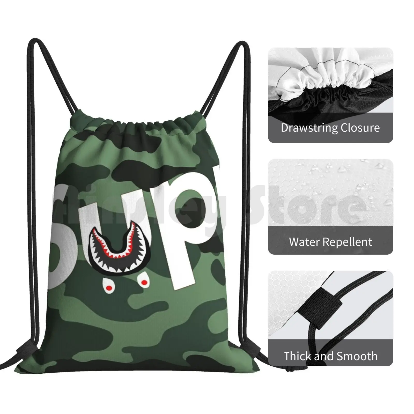 Sushark Backpack Drawstring Bags Gym Bag Waterproof Hypebeast 3d Insane Trendy Youtube Dengkul Funny Cool Awesome