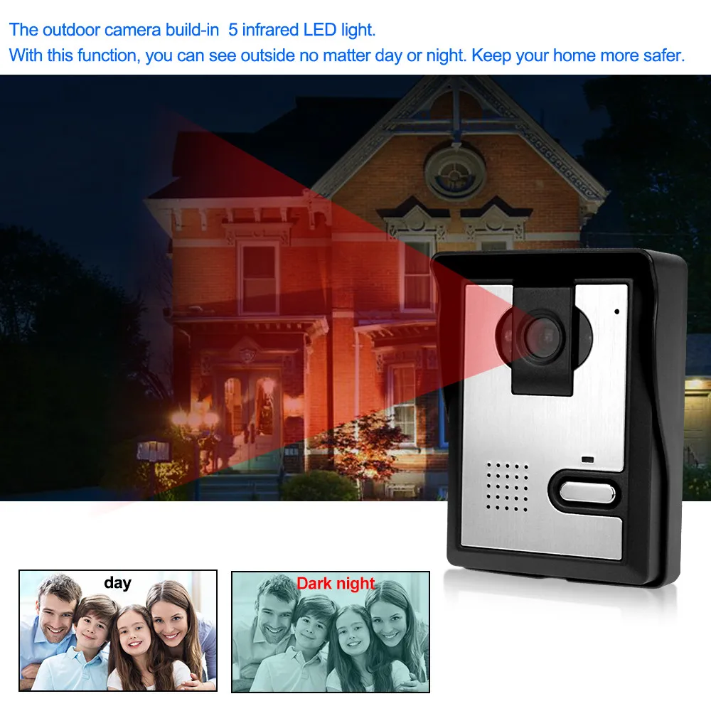 Outdoor Waterproof Video Intercom Camera Video Doorbell Camera Entrance Monitoring Video Door Phone IR Night Vision Wide Angle