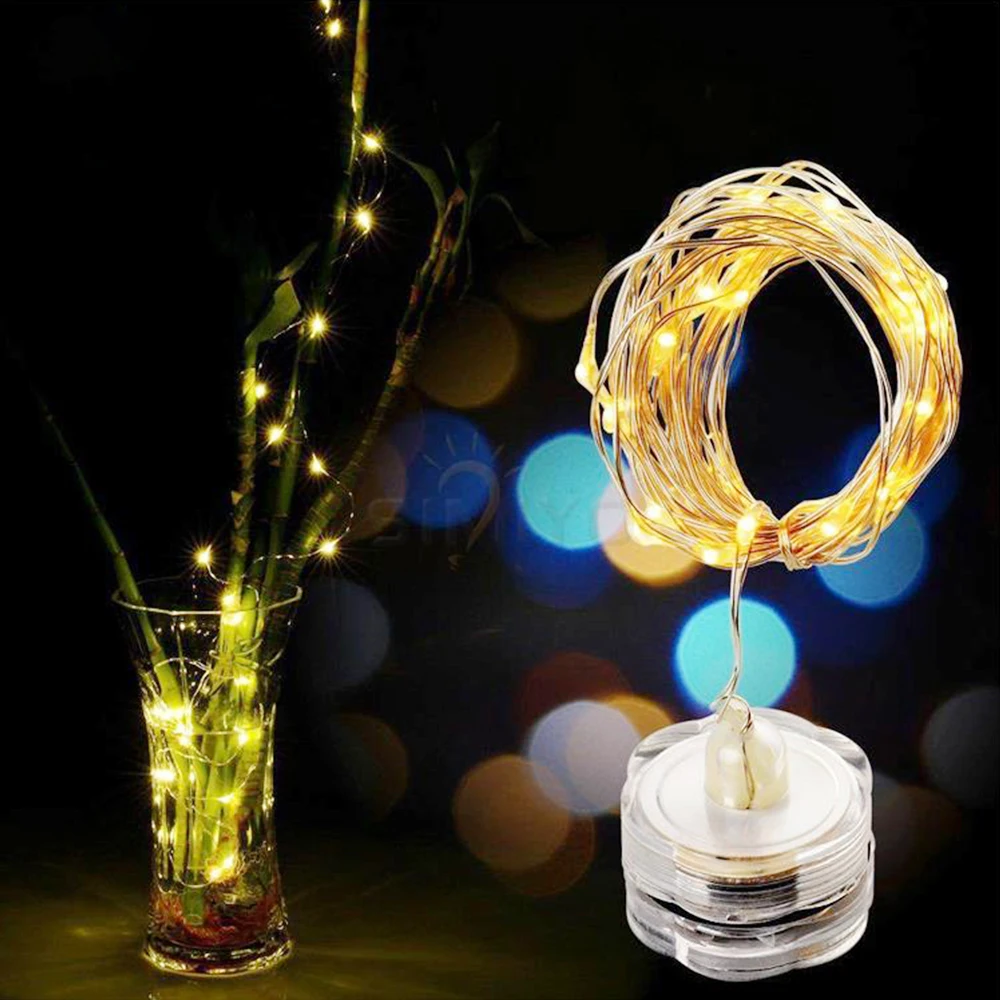 1/5/10/20PCS Submersible Copper Starry String Fairy Light 2M 20LED Wedding Party Christmas String Light for Fish Tank Pool decor