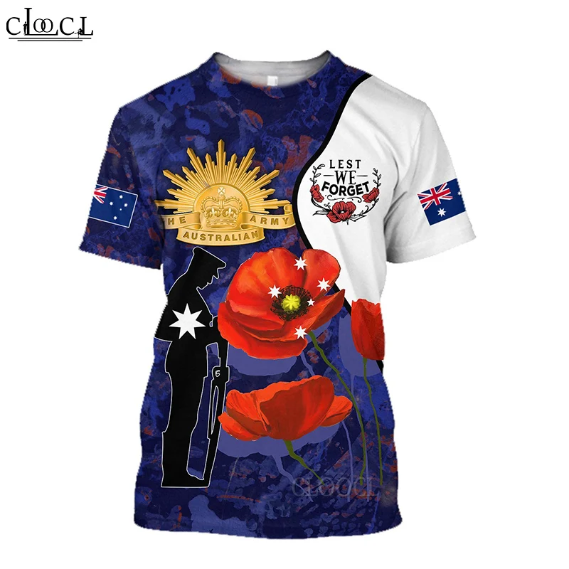 

HX Newest Popular Anzac Day 3D Print Men Women Fashion T-shirts Harajuku Clothes Oversized Tee Shirts Tops Drop Shipping