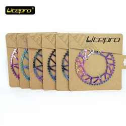 Litepro 130BCD Chainwheel 46T 48T 50T 52T 54T 56T 58T Chainring Titanium-plating 1-8-9-10 Speed Bike Chain Wheel Crankset Parts