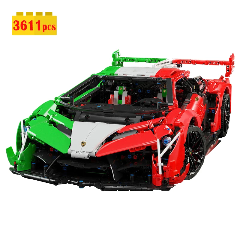 High Tech City Sports Car Building Blocks Assembling Model MOC Technical Racing Vehicle Bricks Toys for Boys Birthday Present