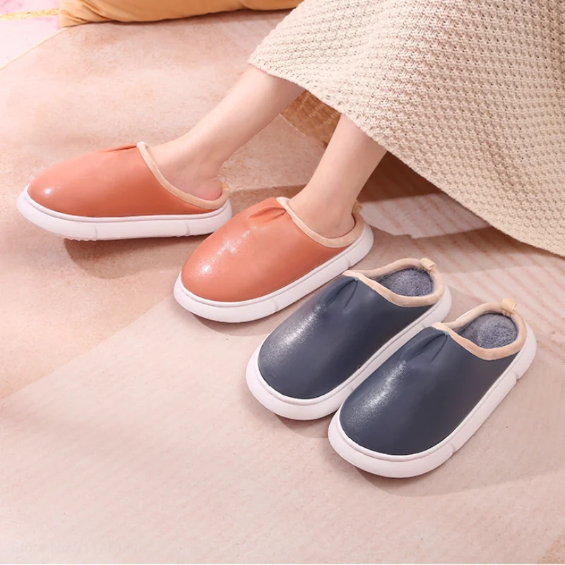 شاومي الشتاء الدافئة أفخم النعال للرجال النساء للجنسين سميكة وحيد زوجين أحذية المنزل مقاوم للماء خفيفة الوزن القطن النعال جديد